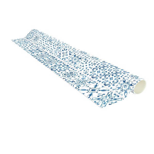 Tæpper fliselook Tile Pattern Blue White