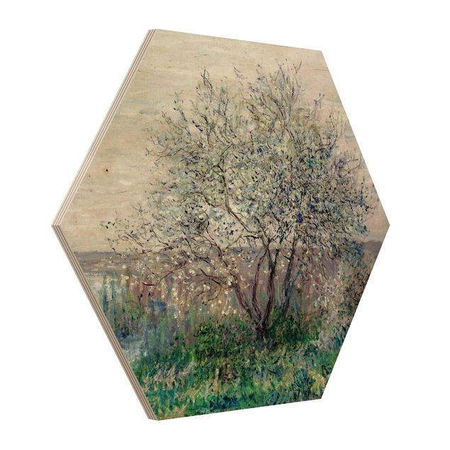 Prints på træ landskaber Claude Monet - Spring in Vétheuil