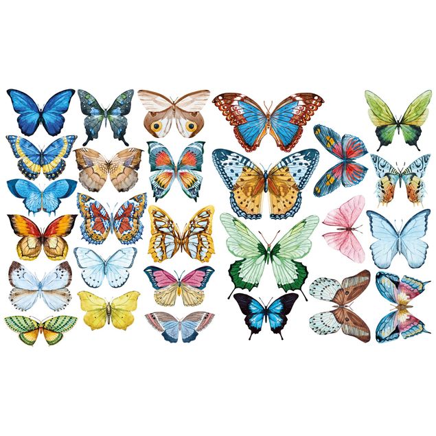 Wallstickers Watercolour Butterflies Set