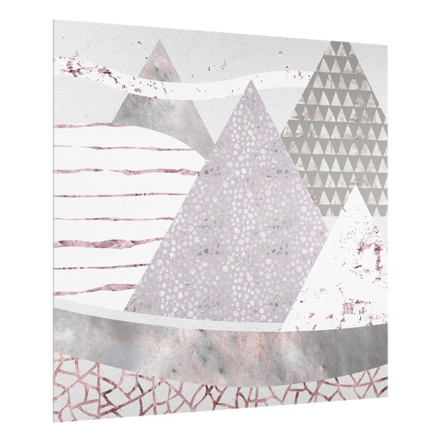 Stænkplader glas Abstract Mountain Landscape Pastel Pattern