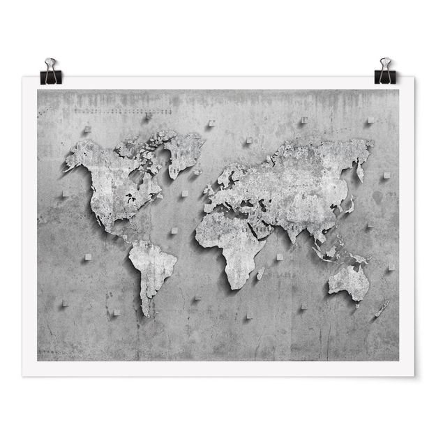 Billeder industriel Concrete World Map