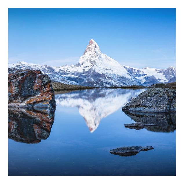 Spritzschutz Glas - Stellisee vor dem Matterhorn - Quadrat 1:1