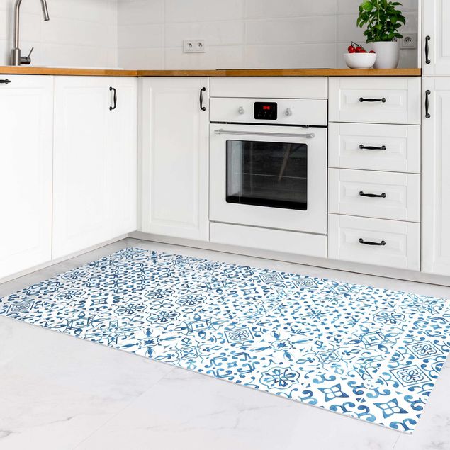 køkken dekorationer Tile Pattern Blue White
