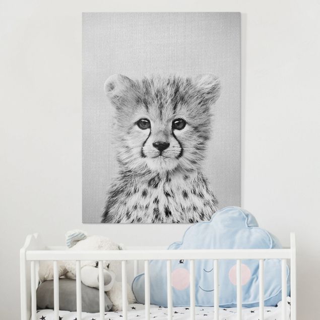 Børneværelse deco Baby Cheetah Gino Black And White