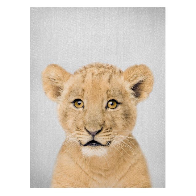 Billeder på lærred sort og hvid Baby Lion Luca