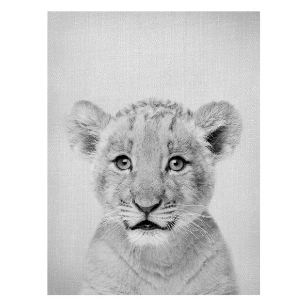 Billeder på lærred sort og hvid Baby Lion Luca Black And White