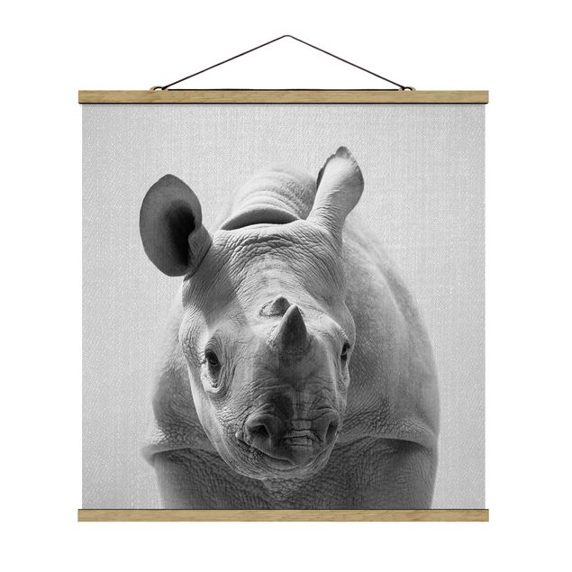 Billeder moderne Baby Rhinoceros Nina Black And White