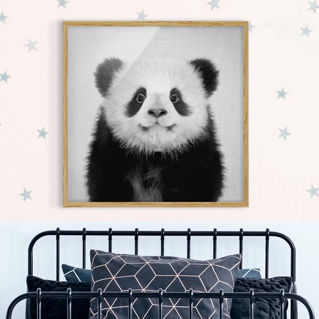 Børneværelse deco Baby Panda Prian Black And White