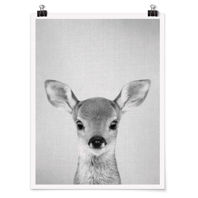 Billeder moderne Baby Roe Deer Romy Black And White