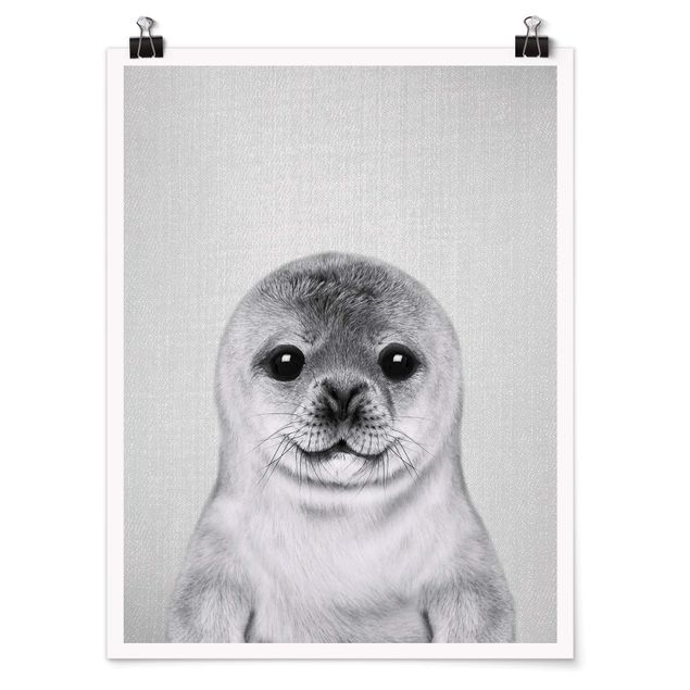 Billeder moderne Baby Seal Ronny Black And White