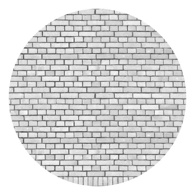Mønstret tapeter Brick Wall White