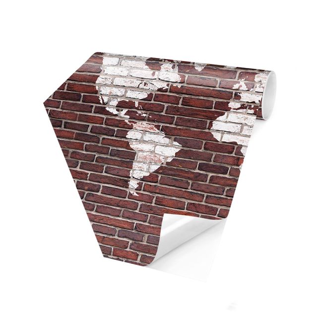 Moderne tapet Brick World Map