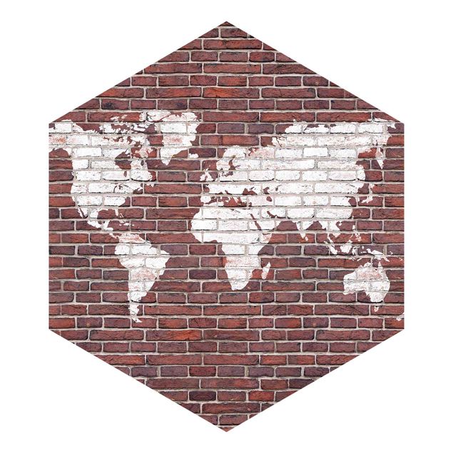 Rød tapet Brick World Map