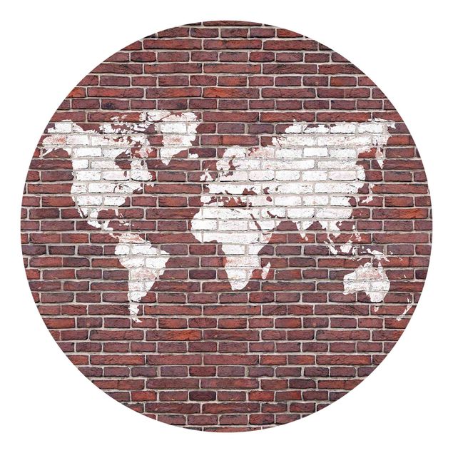 Tapet industriel Brick World Map