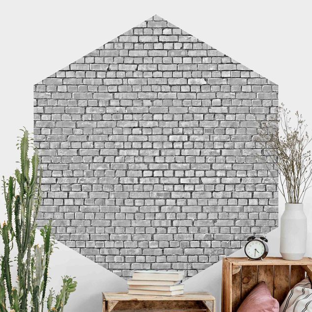 køkken dekorationer Brick Wallpaper Black And White