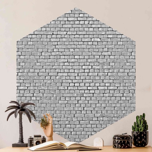 Murstenstapet Brick Wallpaper Black And White