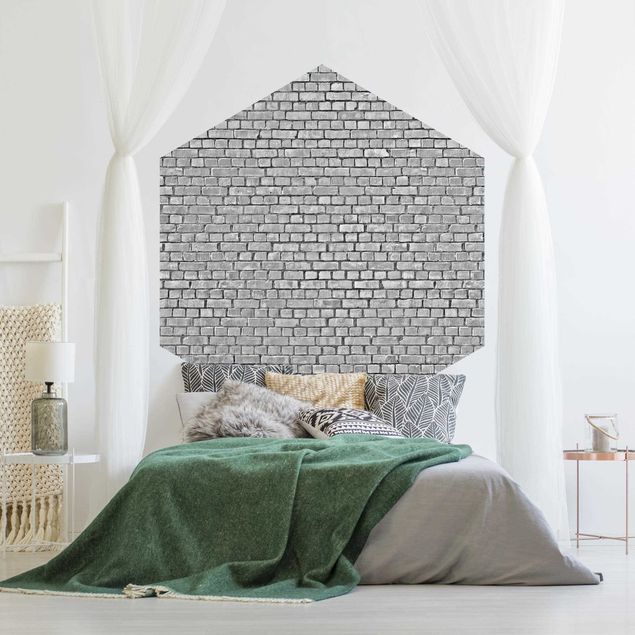 Tapet mønster Brick Wallpaper Black And White