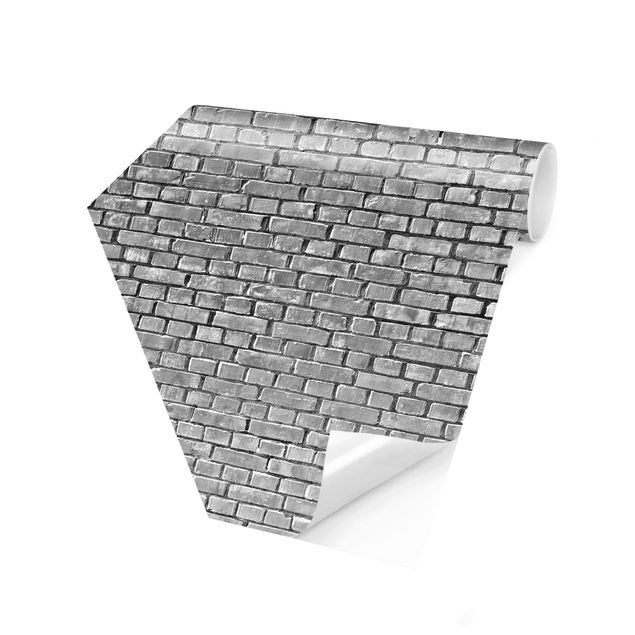 Tapet industriel Brick Wallpaper Black And White