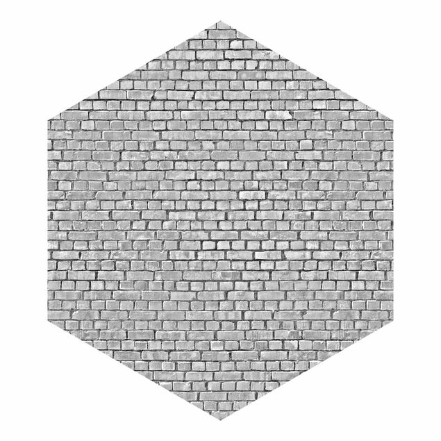 Fototapet hvid Brick Wallpaper Black And White
