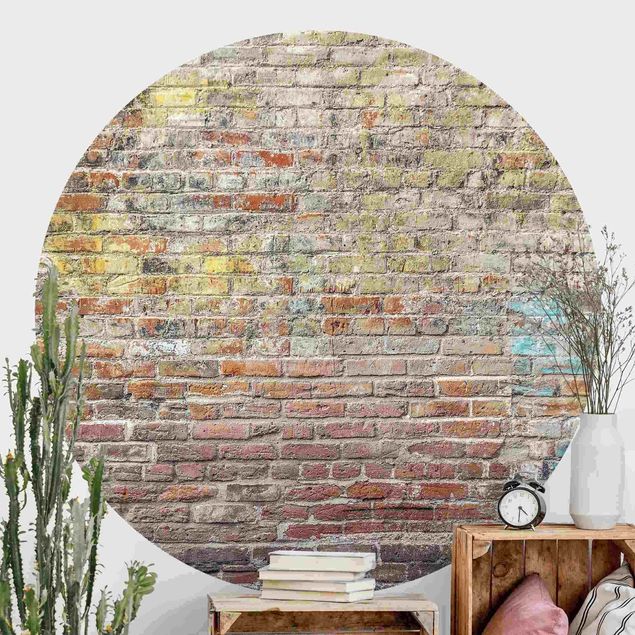Marmor tapet Brick Wall With Shabby Colouring
