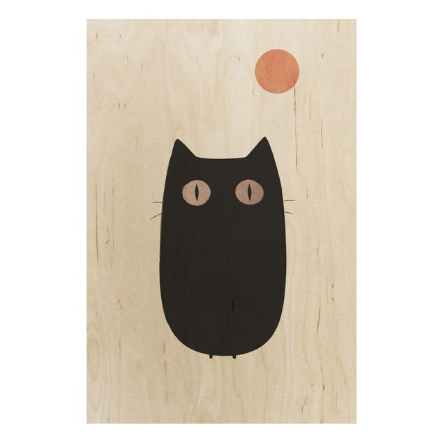 Billeder Kubistika Black Cat Illustration