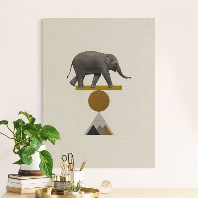 Billeder på lærred elefanter Art Of Balance Elephant