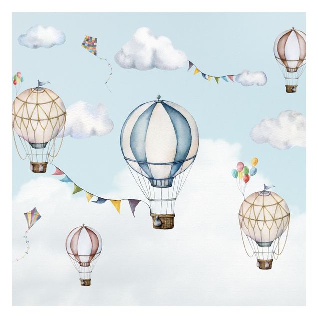 Fototapet - Balloon party among the clouds