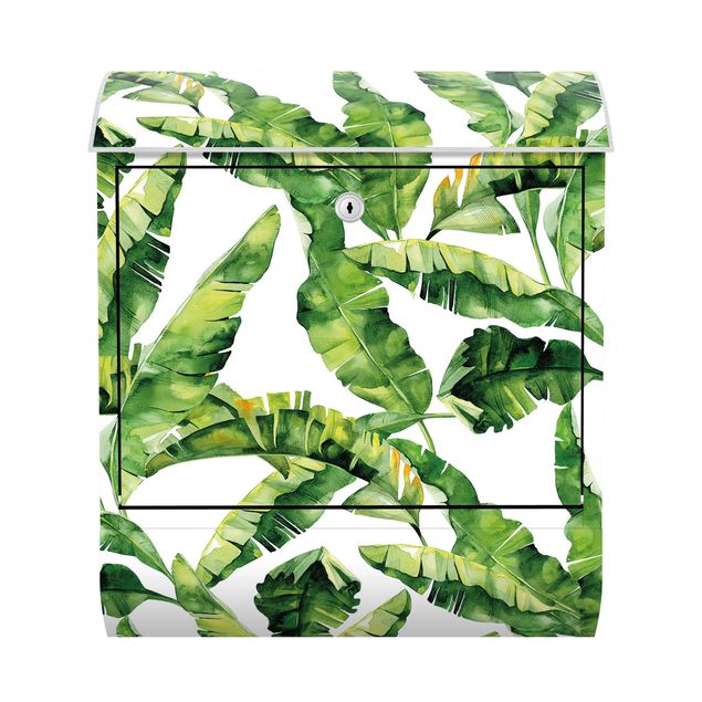 Postkasser grøn Banana Leaf Watercolour Pattern