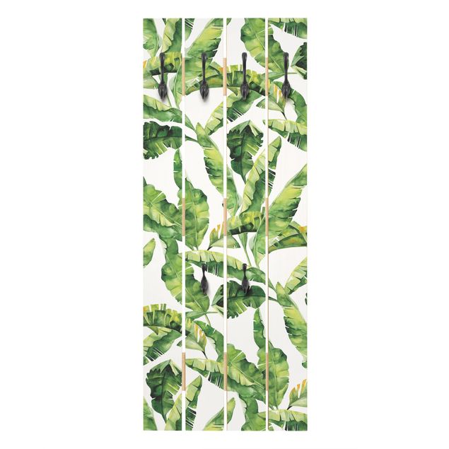 Knagerækker Banana Leaf Watercolour Pattern