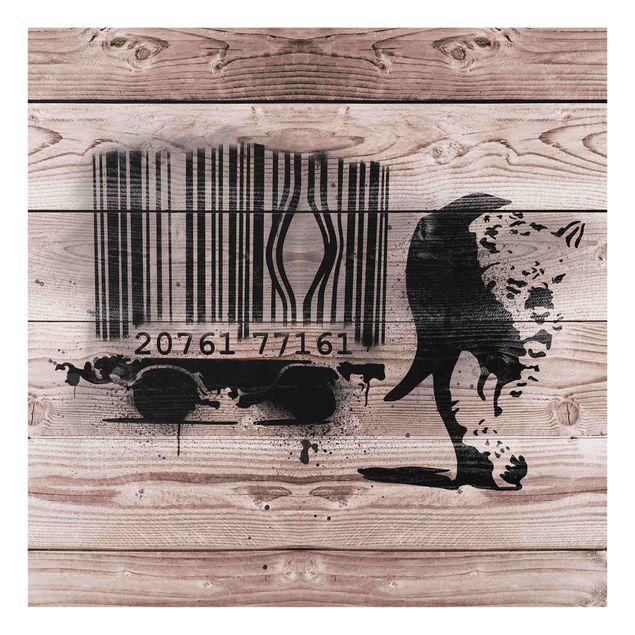 Glas magnettavla Barcode Leopard - Brandalised ft. Graffiti by Banksy