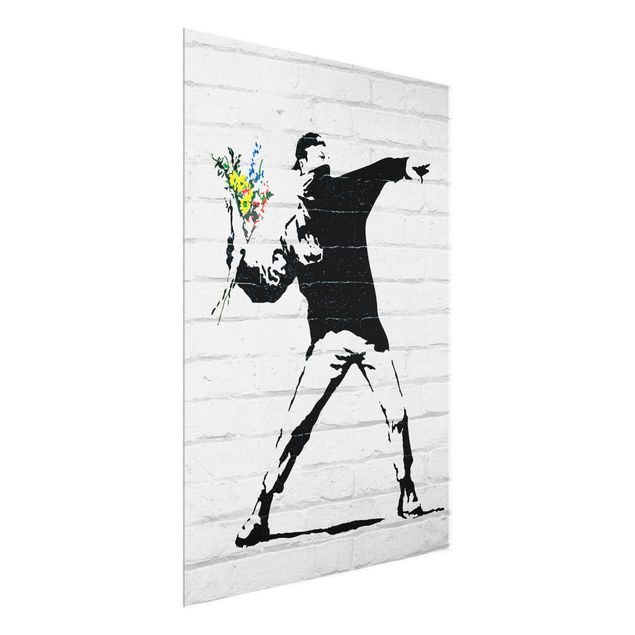 Billeder sort og hvid Flower Thrower - Brandalised ft. Graffiti by Banksy