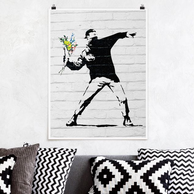 Plakater sort og hvid Blumenwerfer - Brandalised ft. Graffiti by Banksy