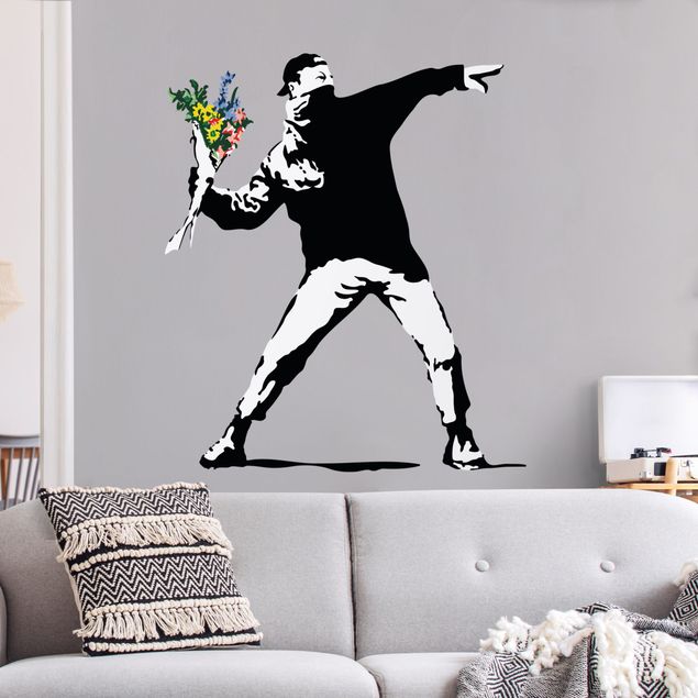 Wallstickers Flower Thrower - Brandalised ft. Graffiti by Banksy