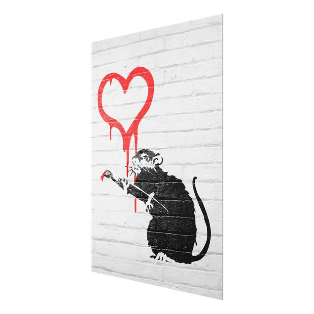 Glas magnettavla Love Rat - Brandalised ft. Graffiti by Banksy