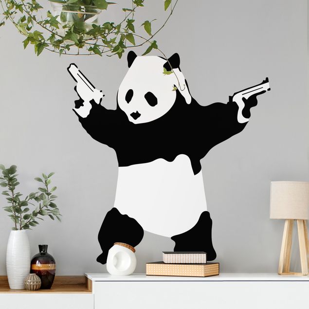 Wallstickers pandaer Panda With Guns - Brandalised ft. Graffiti by Banksy