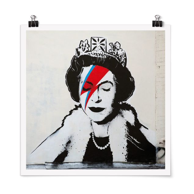 Billeder sort og hvid Queen Lizzie Stardust - Brandalised ft. Graffiti by Banksy