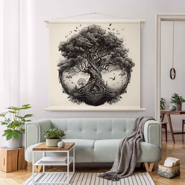 Vægtæppe skov Tree Of Life Illustration