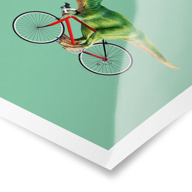 Billeder grøn Dinosaur With Bicycle