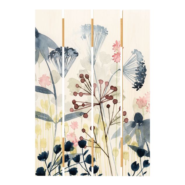 Prints på træ Wildflower Watercolour I