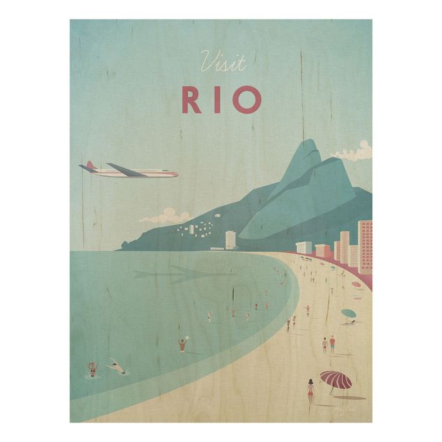 Prints på træ landskaber Travel Poster - Rio De Janeiro