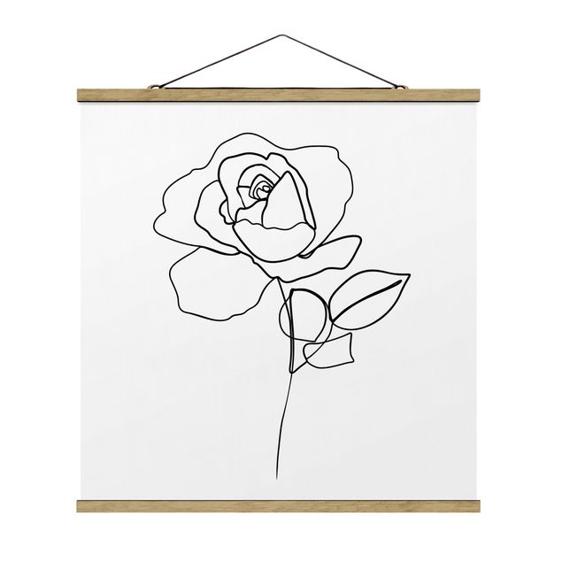 Billeder blomster Line Art Rose Black White