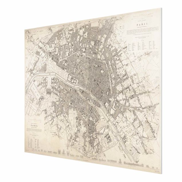 Billeder arkitektur og skyline Vintage Map Paris