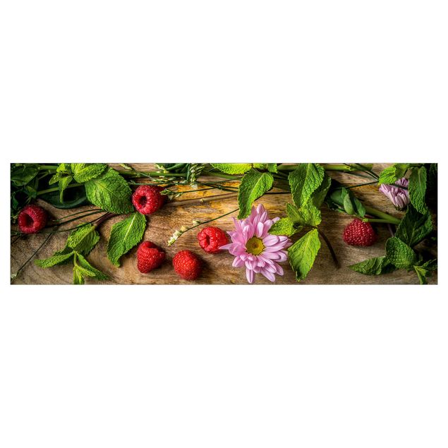 Stænkplader Flowers Raspberries Mint