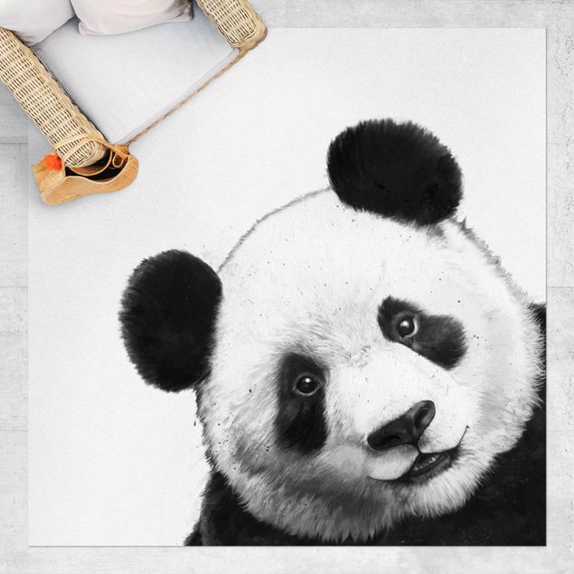 tæppe til terrassen Illustration Panda Black and White Drawing