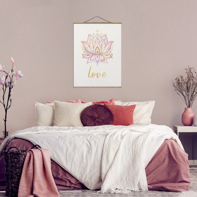 Billeder mandalas Mandala Namaste Lotus Set Gold Light Pink