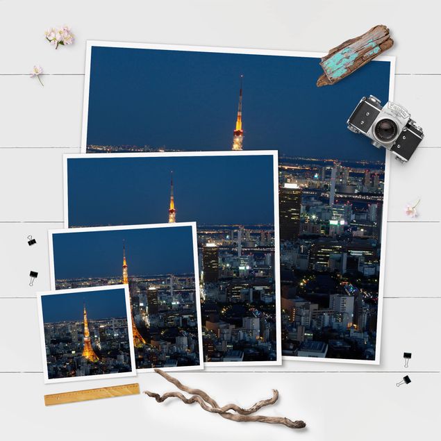 Billeder blå Tokyo Tower