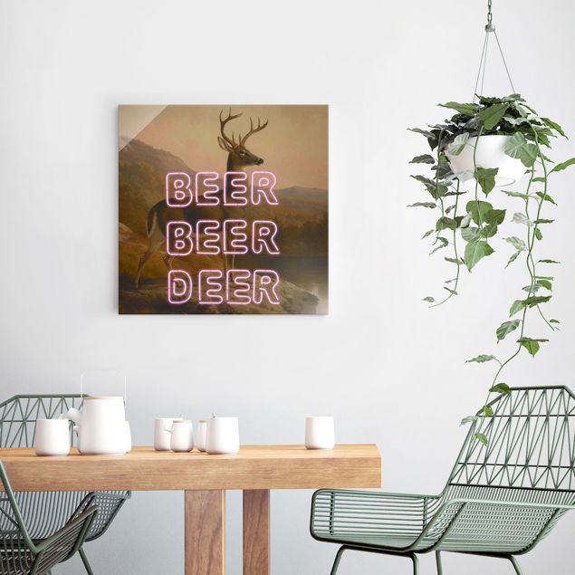 Glasbilleder dyr Beer Beer Deer
