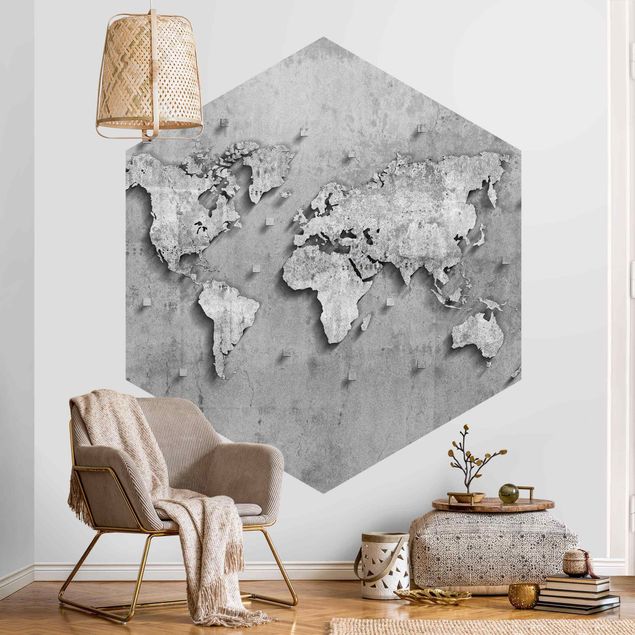 Moderne tapet Concrete World Map