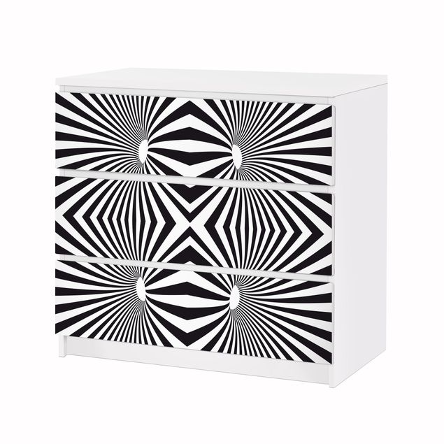 Møbelfolier Psychedelic Black And White pattern
