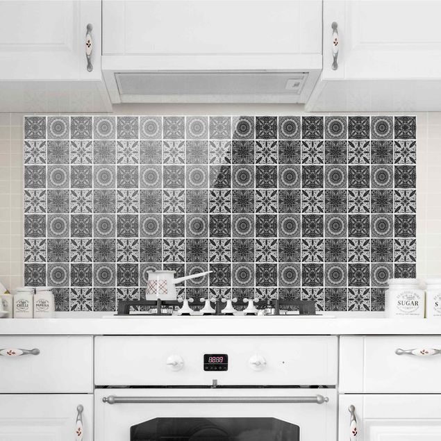 køkken dekorationer Oriental Mandala Pattern Mix In Black With Glitter Look